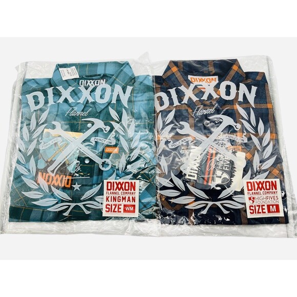 Lot (2) Dixxon Flannel Women's Medium Kingman and High Fives Blue/Orange - Picture 1 of 6